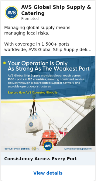Print de LinkedIn Ad Library para AVS Global Ship Supply & Catering