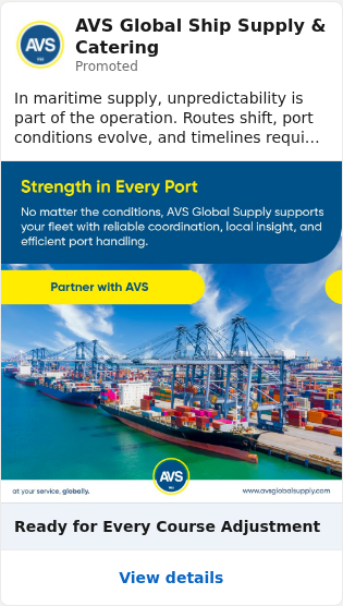 Print de LinkedIn Ad Library para AVS Global Ship Supply & Catering